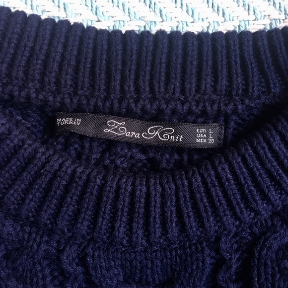 ZARA Long Cable Knit Cotton Sweater - Picture 3 of 3